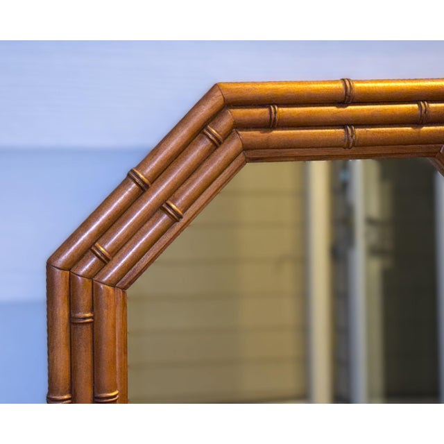 Pair of Faux Bamboo Octagonal Mirrors — 48” Tall Pair For Sale - Image 10 of 12