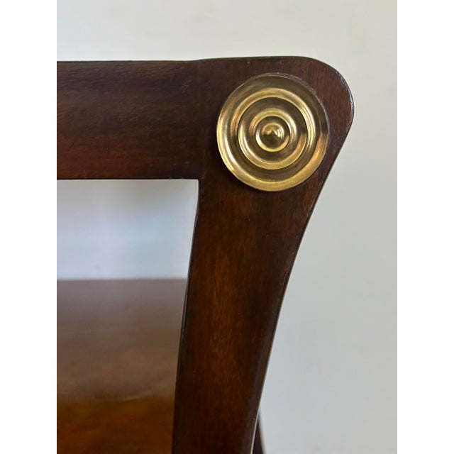 1970s Regency Style Leather Top Side Table by Maitland Smith For Sale - Image 9 of 9