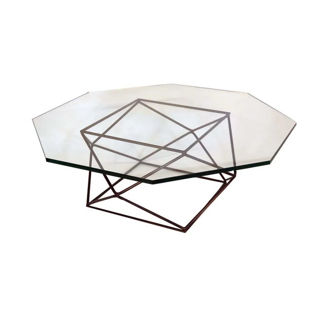 1970s Milo Baughman for Directional Geometric Bronze Glass Coffee Table For Sale - Image 5 of 13