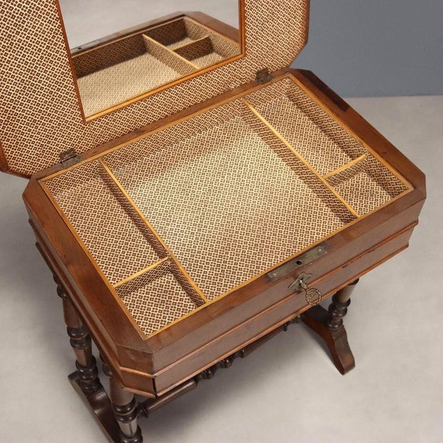 Antique Walnut Worktable with Drawer, Italy, 19th Century For Sale - Image 4 of 11