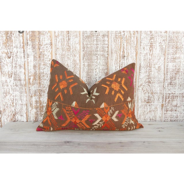 Chavi Antique Indian Folk Lumbar Pillow For Sale - Image 10 of 10