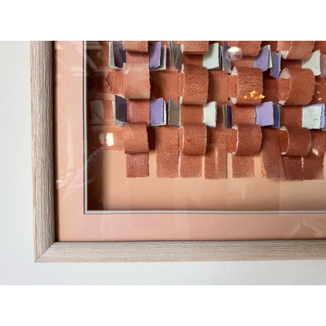 1980's Vintage Mixed Media Collage Paper Wall Art Painting- Framed/ Sold For Sale In Miami - Image 6 of 12