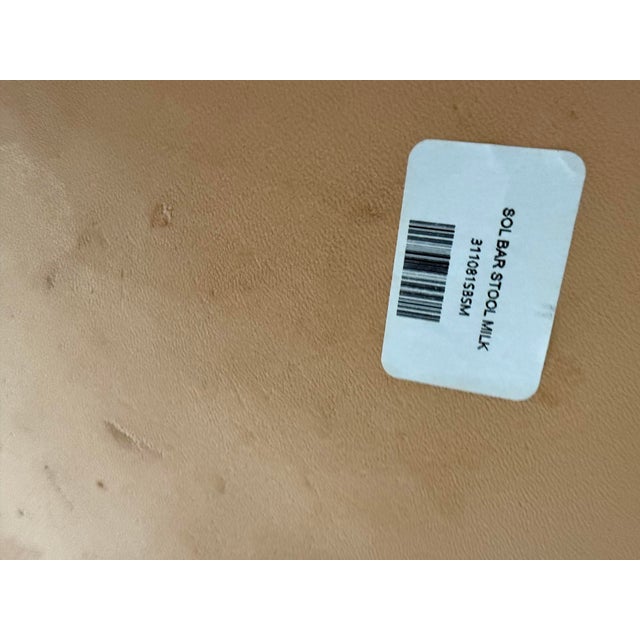 Tan Sol & Luna Tan Leather and Iron Bar Stool, a Showroom Sample For Sale - Image 8 of 9