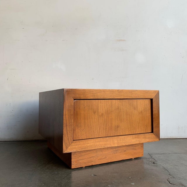 1980s Low Profile Walnut Nightstands a Pair Chairish