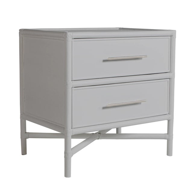 Contemporary Verona Two-Drawer Nightstand in Light Gray For Sale - Image 3 of 6
