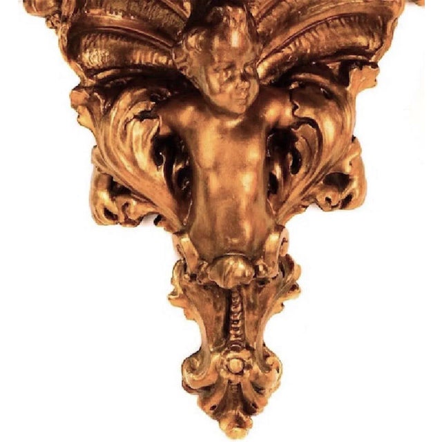 19th Century Monumental Carved Giltwood Baroque Wall Bracket For Sale - Image 4 of 5