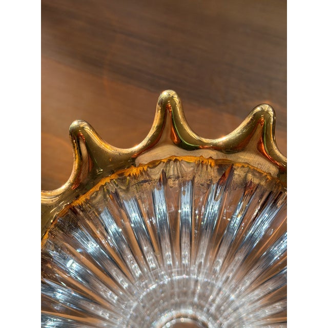 Glass Mid-Century Crown-Rim Crystal Vase, Europe, 1960s–70s For Sale - Image 7 of 10