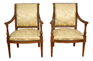Set of Antique Mahogany & Upholstery Armchairs
