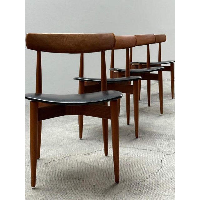 Animal Skin Vintage Dining Chairs in Teak and Black Leather by H.W. Klein for Bramin, Denmark, 1960s, Set of 4 For Sale - Image 7 of 16