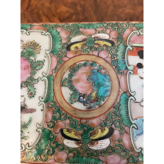 Antique Chinese Famille Rose Canton Lidded Pen Box, 1860 For Sale - Image 9 of 14