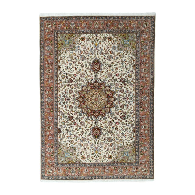 Hand-Knotted Oriental Rug in Silk For Sale - Image 13 of 13