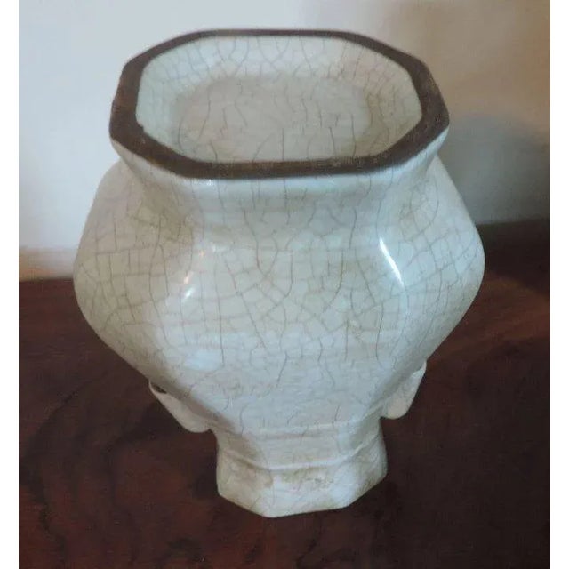 19th Century Chinese Hu Shaped Porcelain Vase with Crackle Glaze on Celadon Ground For Sale - Image 9 of 11