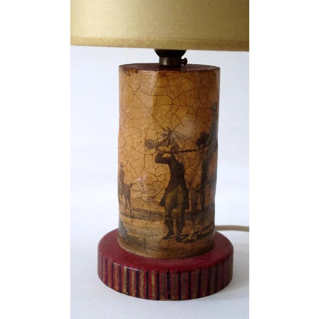 Small Découpage Table Lamp in Hollywood Regency Style For Sale - Image 6 of 13