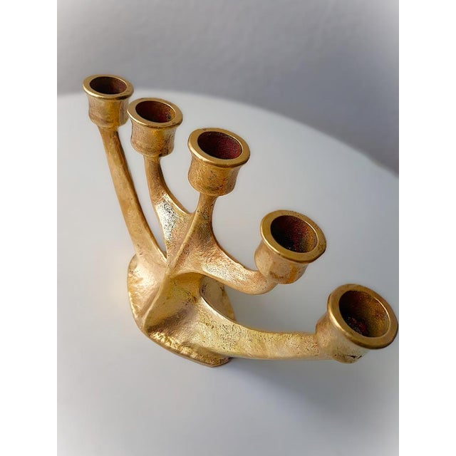 Brutalist Vintage Brutalist Bronze Candleholder by Gilde Handwerk Horst Dalbeck, 1960s For Sale - Image 3 of 9