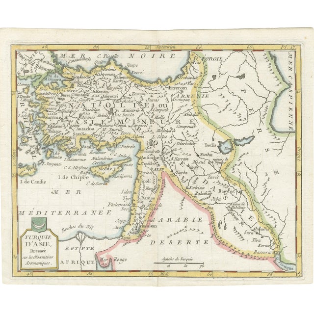 Ottoman Empire Asia Map by La Porte, Paris, 1779 For Sale