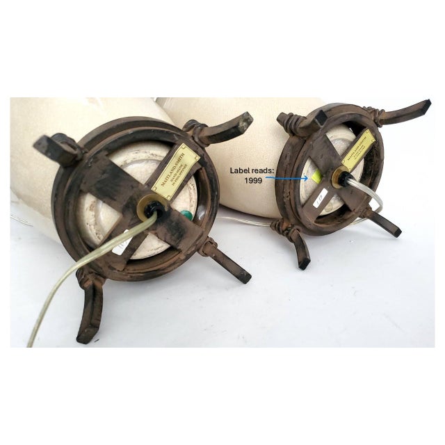 Lamp Pair Maitland Smith Elephants Signed For Sale - Image 13 of 13
