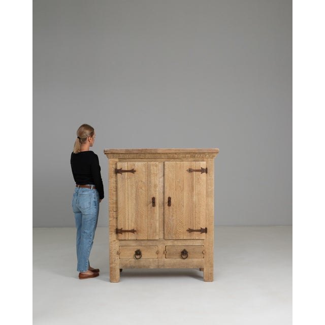1970s French Primitive Oak Buffet With Iron Hardware For Sale - Image 18 of 18