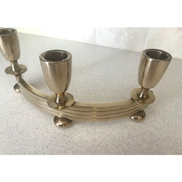 Bronze Art Decor Dirilyte Bronze/Brass Curved Candleholder - 1930's-1940's For Sale - Image 8 of 10