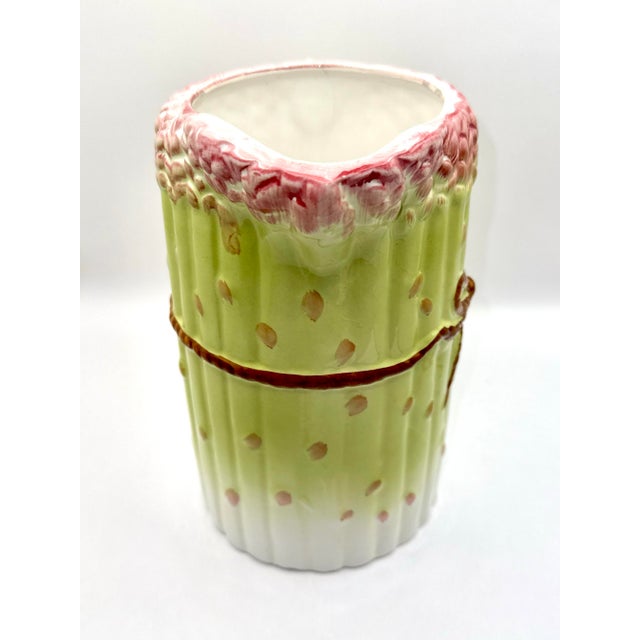 Mid-Century Modern Vintage Majolica Asparagus Pitcher For Sale - Image 3 of 8