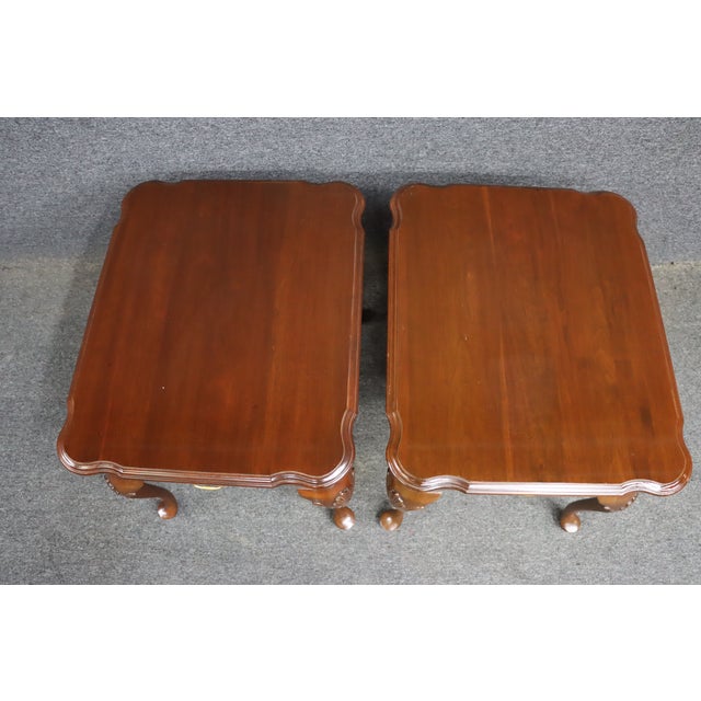 Ethan Allen Queen Anne Cherry Side Tables – Pair For Sale In Philadelphia - Image 6 of 13