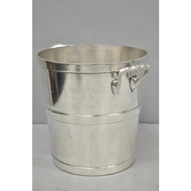 Vintage Mid Century Modern Nickel Silver Plated "Room Service" Champagne Bucket For Sale - Image 11 of 15