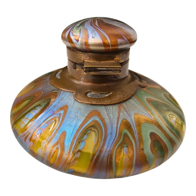 Antique Widow Inkwell from Loetz, 1900 For Sale - Image 3 of 7