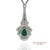 Metal 18k (750) White Gold Natural Zambian and Diamond Pear Drop Necklace For Sale - Image 7 of 8