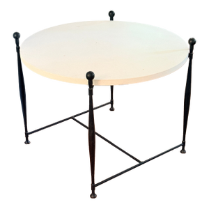 Hickory Chair Ionia Side Table With Round Stone Top