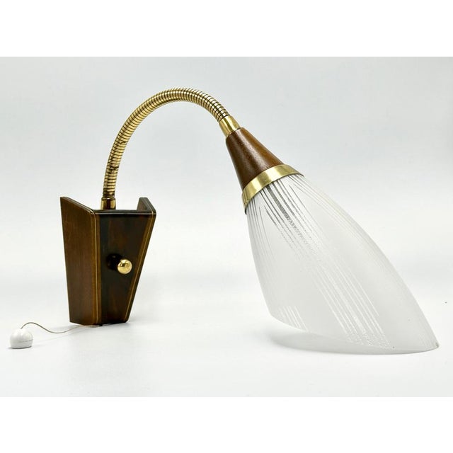 Mid-Century Scandinavian Modern Teak & Brass Sconce, 1960s For Sale - Image 12 of 12