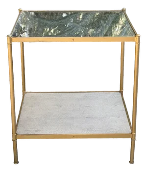 Lillian August 'Anton' Aged Brass and Shagreen Side Table