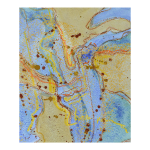 1970s "Blue Tides" Abstract Watercolor Painting by Doris Warner