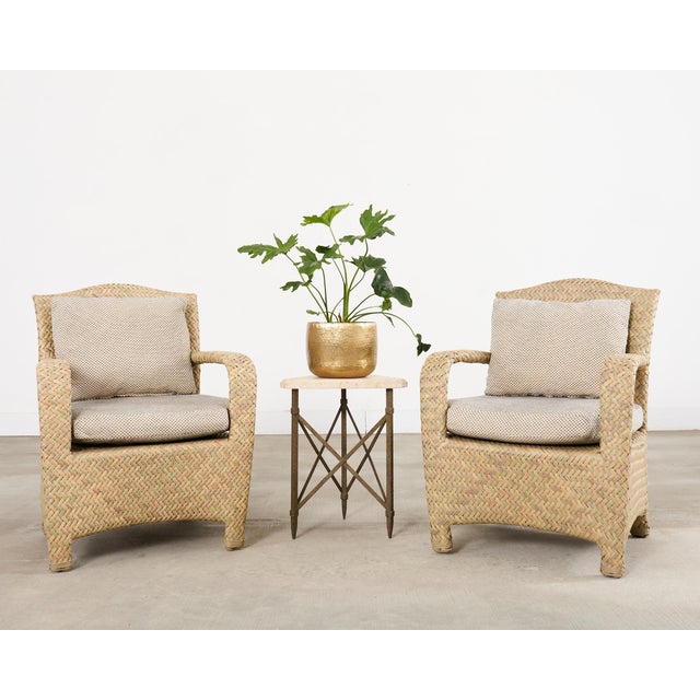 Distinctive iron and travertine triangular (model # F-OCO4) drinks table designed by Formations Hollywood, CA. The table...