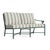 Brown Jordan Venetian Right Arm Loveseat in Forest Green with Forest Stripe Cushions For Sale