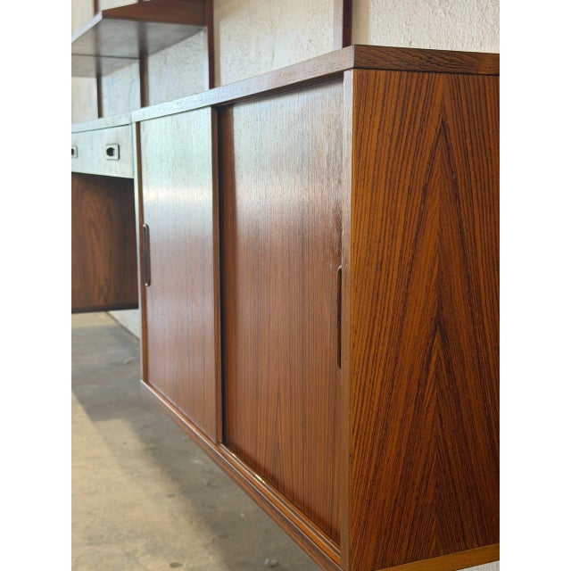 Brown Regner Christensen Rosewood 4-Bay Modular Wall Unit System Danish Mid-Century Modern 1960s For Sale - Image 8 of 13