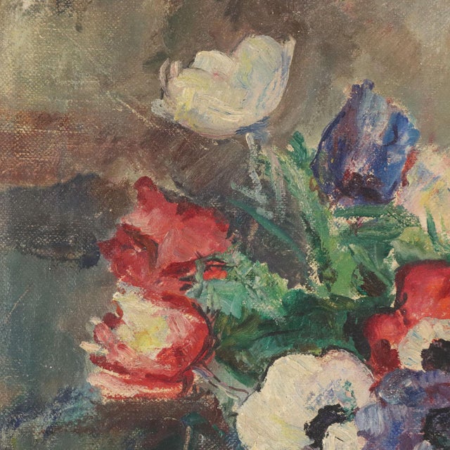 Carlo Cherubini, Anemones, Oil on Canvas For Sale - Image 5 of 11