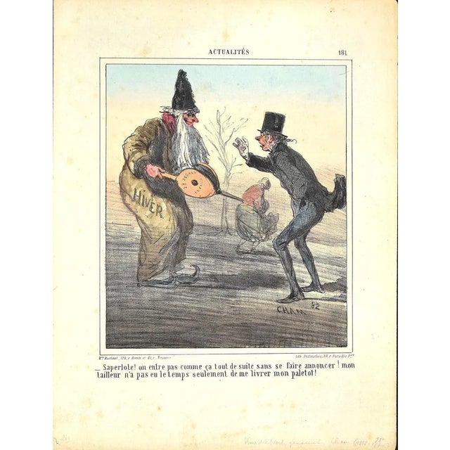 Actualités, Hiver is an amusing satirical illustration by the French illustrator and caricaturist, Cham (alias Count...