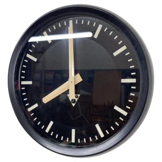 Plastic & Glass Wall Clock attributed to Pragotron, Former Czechoslovakia, 1990s For Sale