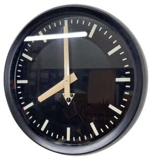 Plastic & Glass Wall Clock attributed to Pragotron, Former Czechoslovakia, 1990s