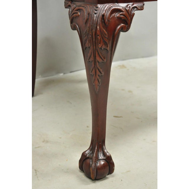 Early 20th Century John Stuart Chippendale Carved Mahogany Ball and Claw Dining Chairs - Set of 4 For Sale - Image 9 of 16