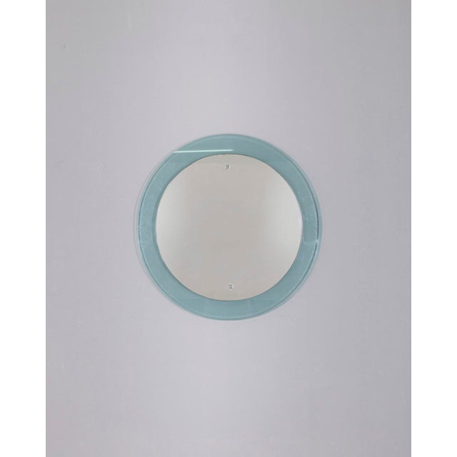 Glass Vintage Italian Round Wall Mirror in Smoked Glass, 1970s For Sale - Image 7 of 7