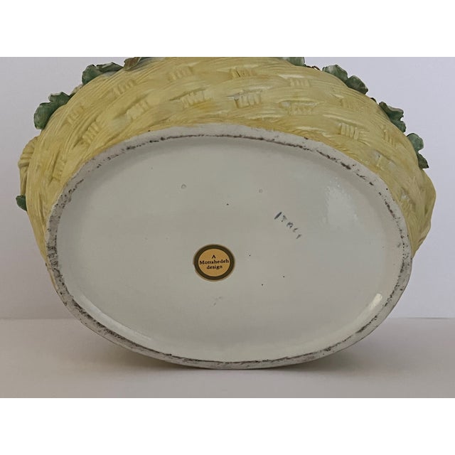 Mid Century Mottahedeh Ceramic Basket of Garlic For Sale - Image 13 of 14