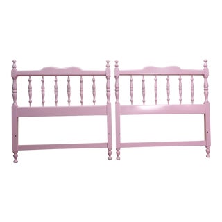 20th Century Colonial Turned Wood Twin Headboards - a Pair For Sale
