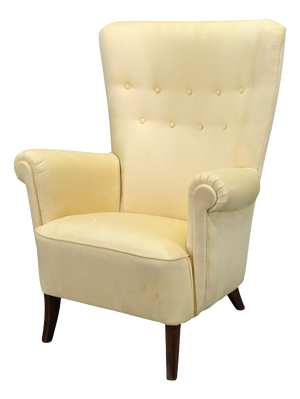 Danish High Back Wing Lounge Chair, 1950s