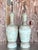 Mediterranean Vintage Boho Greek Key Matte Glazed Ceramic Lamps - a Pair For Sale - Image 3 of 8