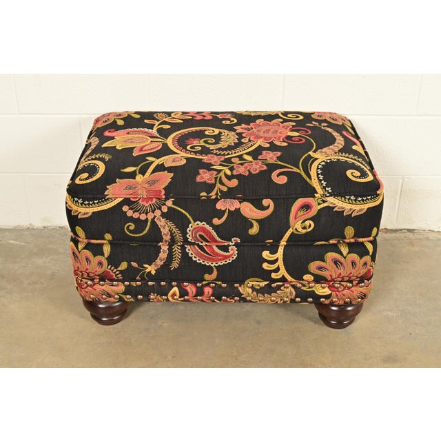Smith Brothers of Berne Contemporary Lounge Chair and Ottoman in Paisley Upholstery For Sale - Image 11 of 16