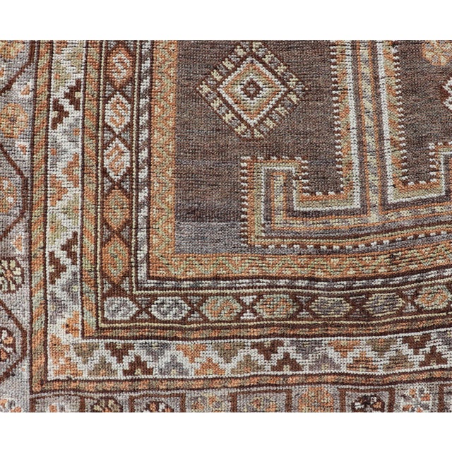 Light Gray Antique Persian Lori Rug With All-Over Geometric Tribal Design on a Grey Field 5'2 X 7'4 For Sale - Image 8 of 14