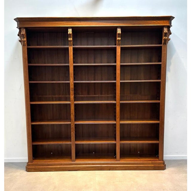 Antique Handcarved Counter with Bookcase For Sale - Image 3 of 6