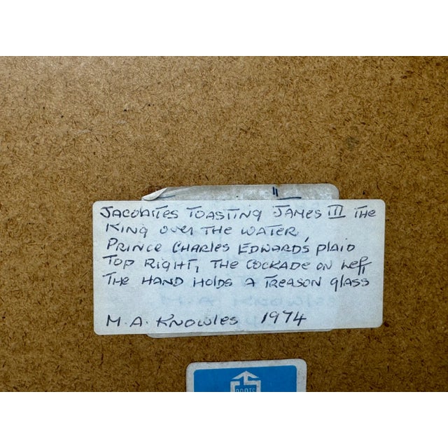 Scottish Historic Tapestry Jacobites Treason Hand Toasting James III King Over the Water For Sale - Image 11 of 12