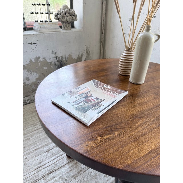 Round Walnut Table with Turned Legs, 1900s For Sale - Image 14 of 18