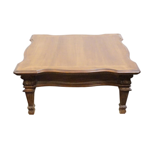 Hooker Furniture Seven Seas Cherry Traditional Gothic Inspired 42" Square Accent Coffee Table For Sale In Kansas City - Image 6 of 12